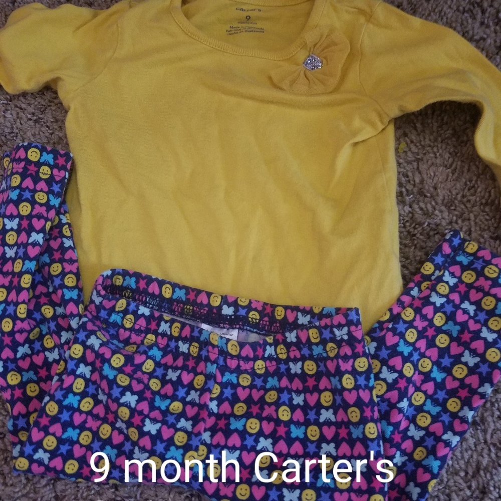 9 month Carters girl's two piece outfit